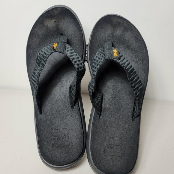 Teva Flip Flops Womens 8 Black Voya Thong Open Toe Slip On Casual Comfort - Picture 6 of 8
